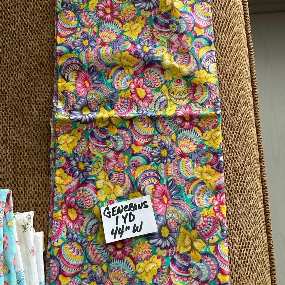 Colorful Easter Egg and Floral Fabric Bundle